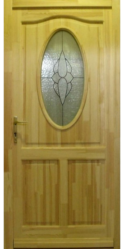 Ovál Tiffany - Borovi fenyő bejárati ajtó (K)