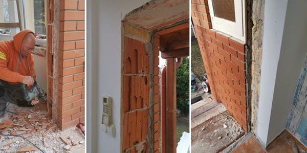 Falnyílások méretre igazítása Falnyílások méretre igazítása