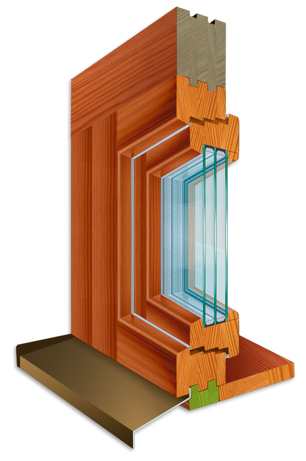 Fa nyílászárók metszeti képe