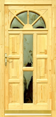 Napsugár I Középen üveges - Borovi fenyő bejárati ajtó (D)